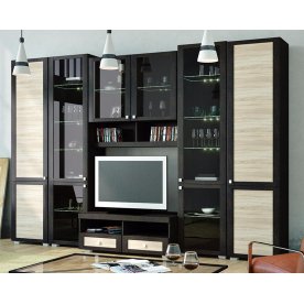 Стенка для гостиной Фиджи (комплектация 36) венге цаво / дуб сонома