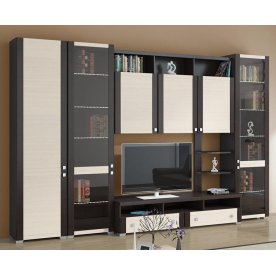 Стенка для гостиной Фиджи (комплектация 3) венге цаво / дуб белфорт