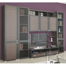 Стенка для гостиной Фиджи (комплектация 3) венге цаво / каналы дуба