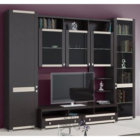 Стенка для гостиной Фиджи (комплектация 9) венге цаво