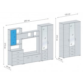 Модульная гостиная Рошель-3 комплектация 1