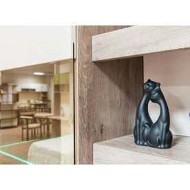 Стенка для гостиной Эйва (комплектация 1) фон бежевый / дуб верцаска