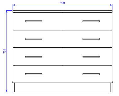 Комод Оделис СВ-552/1 4 ящика дуб кремона / белый глянец