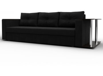 Диван угловой Дельта-Прайм черный микровельвет