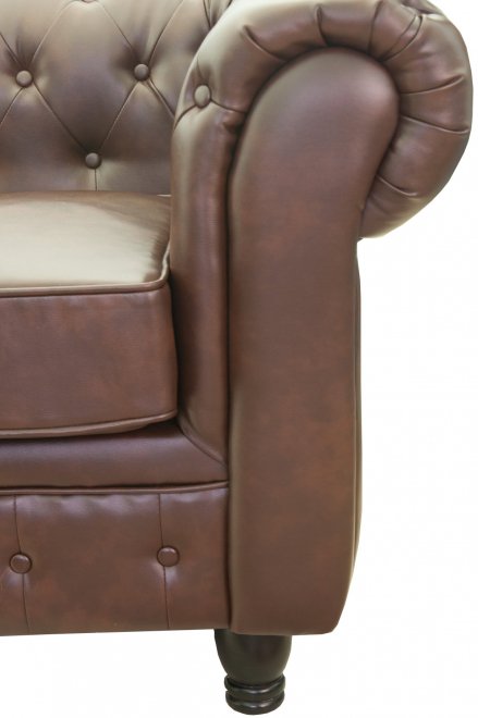 Диван Chesterfield трехместный коричневый