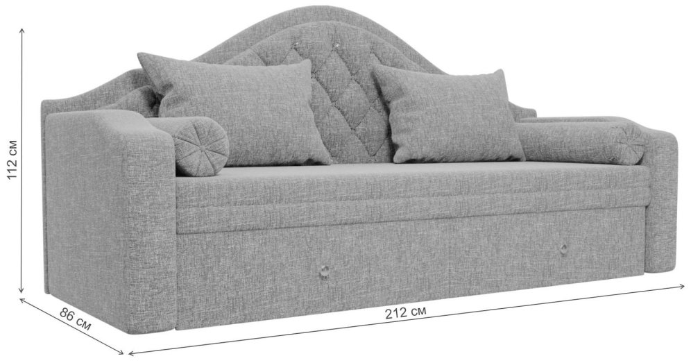 Диван детский Сойер рогожка серый