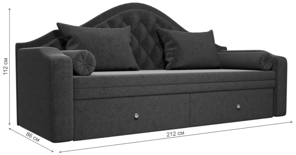 Диван прямой детский Сойер микровельвет коричневый