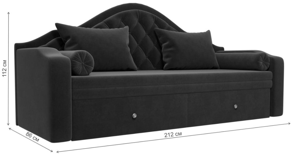 Диван детский Сойер велюр MR бирюза