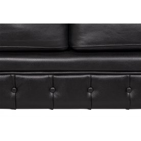 Диван из черной кожи Chesterfield Black Leather 2S