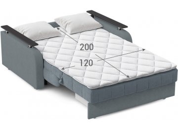 Диван-кровать Moon Family 044 120х200 НПБ синий велюр 74-8 / венге текстурный