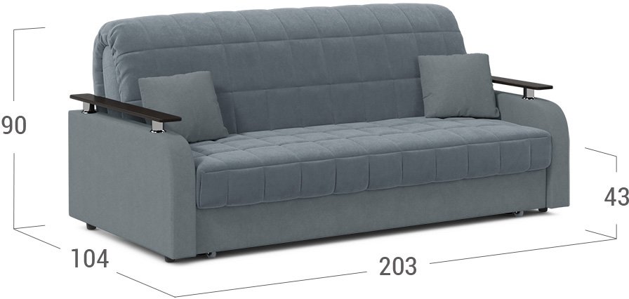 Диван Moon Family 044 180х200 НПБ коричевый велюр 74-14 / венге текстурный