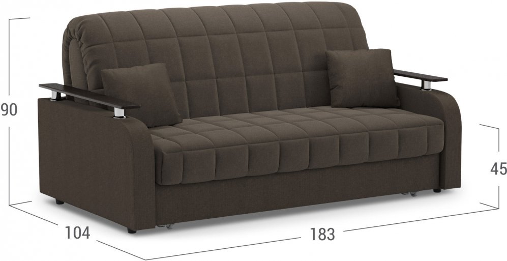Диван Moon Family 044/Н30Сн+(2)65н 004571 велюр коричневый 74-3