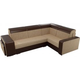 Диван угловой Мустанг с двумя пуфами