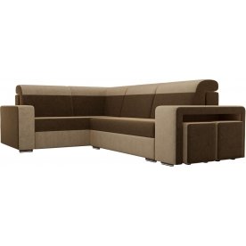 Диван угловой Мустанг с двумя пуфами