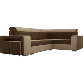 Диван угловой Мустанг с двумя пуфами