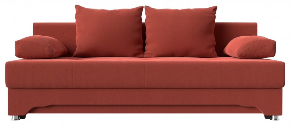 Диван Ник-2 микровельвет коралловый