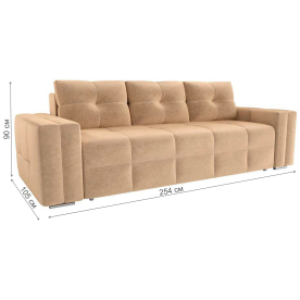 Диван прямой Леос микровельвет бежевый