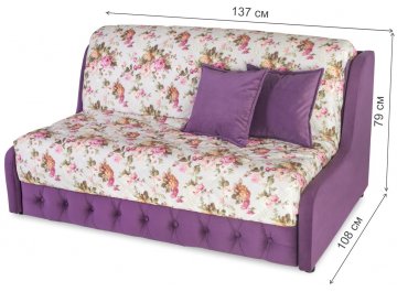 Диван-аккордеон Римини 120 микровелюр arcadia rose / neo 17