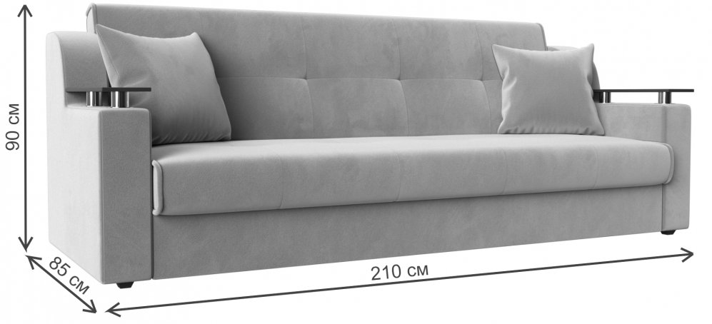 Диван Сенатор бежевый / коричневый микровельвет книжка