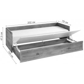 Диван-софа Индиана JLOZ 80 160 дуб саттер