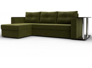Диван угловой Дельта-Прайм микровельвет зеленый
