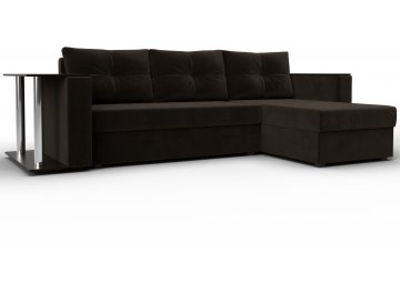 Диван угловой Дельта-Прайм микровельвет коричневый