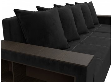 Диван-кровать Дубай Лайт угол универсальный черный велюр