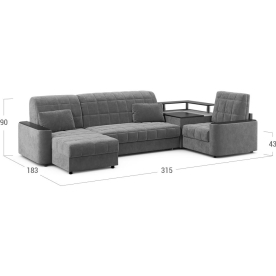 Диван угловой Moon Family №018 / (1)65Лн+7Ян+Н30 Lux v1+91Пн 004696 правый