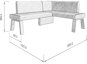 Диван Alto 178-140 R правый