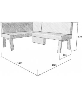 Диван Alto 140-178 L левый