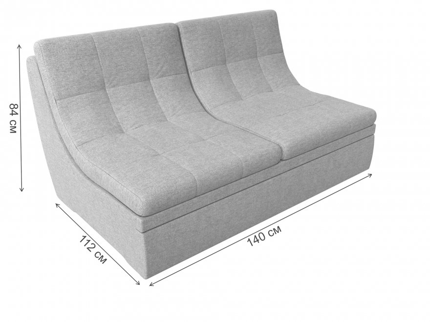 Модульный диван Эверест Люкс рогожка серая