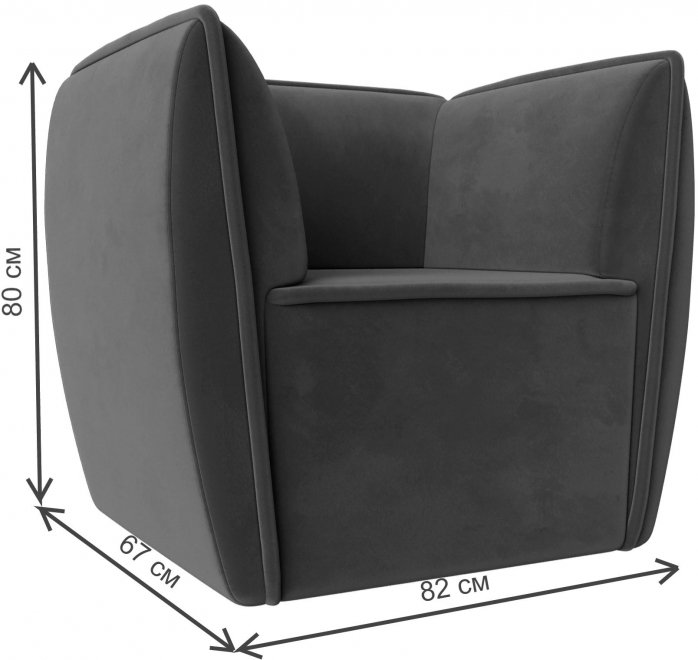 Кресло Бергамо серый велюр