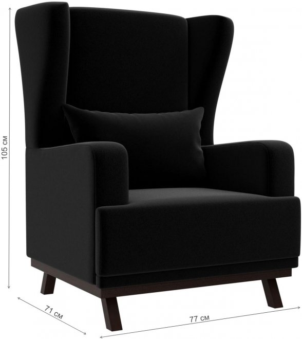 Кресло Джон микровельвет черный