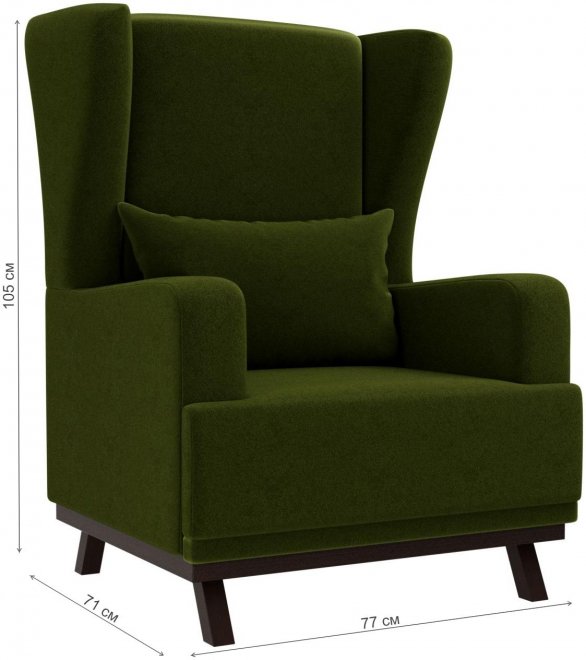 Кресло Джон микровельвет зеленый