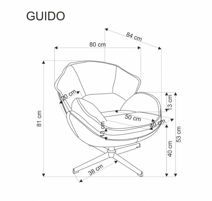 Кресло Guido бежевое