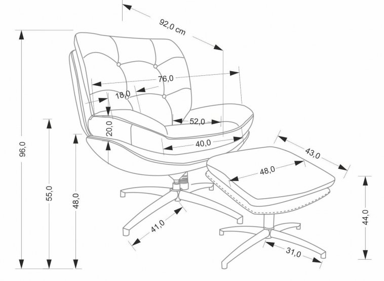 Кресло Pesto бежевое