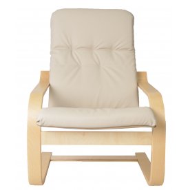 Кресло Сайма (экокожа) березовый шпон / шоколад