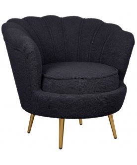 Низкое кресло Pearl Black Boucle