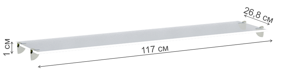 Полка Виктория 38 стеклянная