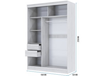 Шкаф-купе без зеркал 1,5 м