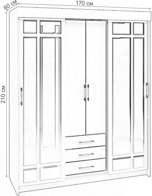 Шкаф-купе Фортуна ясень шимо светлый / ясень шимо светлый