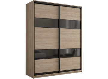 Шкаф-купе Кааппи 7 дуб сонома светлый / черный