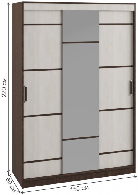 Шкаф-купе Лотос дуб белфорд / венге цаво