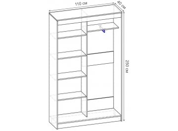 Шкаф-купе Риф 2 ШК.021.1100-23 вариант 4