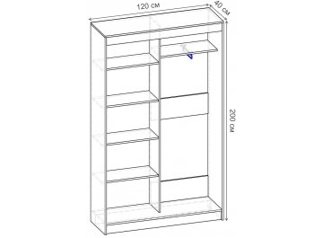 Шкаф-купе Риф 2 ШК.020.1200-01