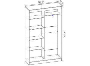 Шкаф-купе Риф 2 ШК.021.1200-24 вариант 5
