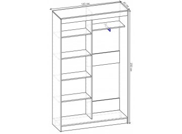 Шкаф-купе Риф 2 ШК.021.1200-30 вариант 5