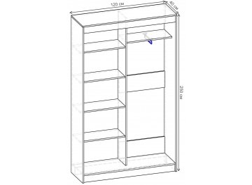 Шкаф-купе Риф 2 ШК.021.1200-31 вариант 6