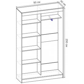 Шкаф-купе Риф 2 ШК.021.900-25 вариант 6
