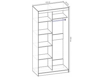 Шкаф-купе Риф 2 ШК.022.1000-30 вариант 5